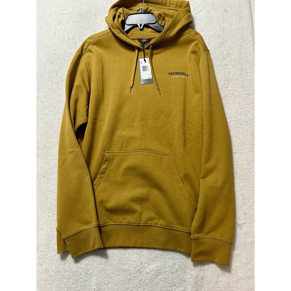 Merrell Men's Harvest Khaki Hiking Hoodie Size Large Sweatshirt Pullover (C6)